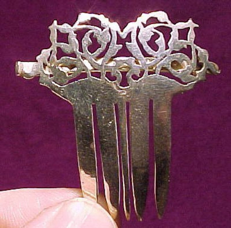 Sterling Silver Pierced HAIR CLIP COMB Hand Made Studio Barrette