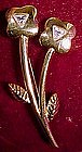 Signed COURREGES PARIS Gold Plated FLOWER PIN 1960s