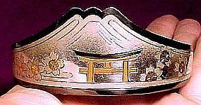 JAPANESE STERLING & GOLD INLAY BANGLE