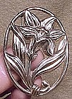 Attractive 1940s STERLING LILY Brooch