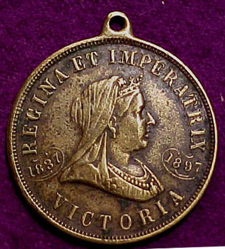 VICTORIA DIAMOND JUBILEE 1897 BRASS WATCH FOB