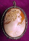 Nice SHELL CAMEO PENDANT BROOCH c1920s