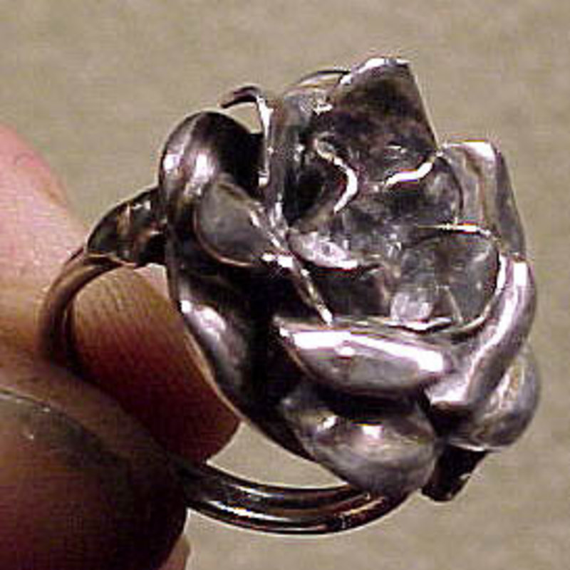 Art Nouveau Sterling FLOWER RING 1900-20 - Size 5-3/4