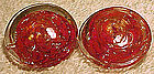 Vintage RED MURANO GLASS CLIP-ON EARRINGS c1950