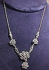 ANTHONY STERLING & RHINESTONE SAUTOIR NECKLACE c1940s