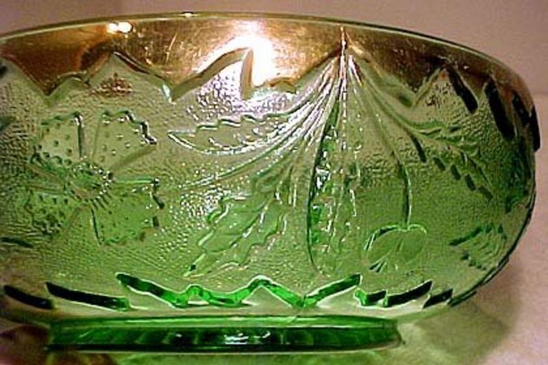 US Glass GREEN DELAWARE EAPG FRUIT BOWL c1899
