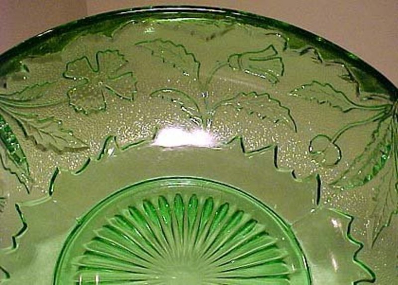 US Glass GREEN DELAWARE EAPG FRUIT BOWL c1899