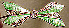 CZECH BAISSE-TAILLE ENAMEL & RS ART DECO BOW PIN