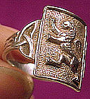Vintage STERLING CELTIC LION RING