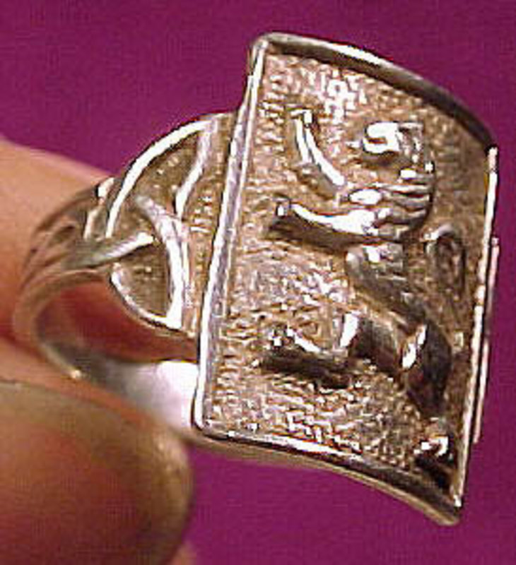 Vintage STERLING CELTIC LION RING