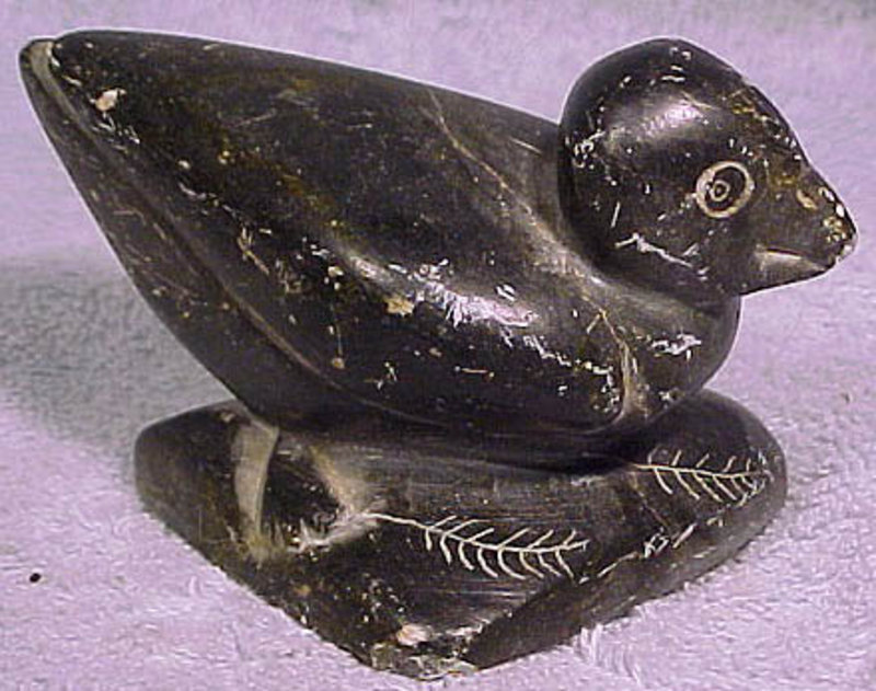 Vintage JOSIE PAPPY INUIT BIRD SOAPSTONE SCULPTURE