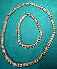 AVON BELLEVILLE (MAZER) STERLING SILVER RHINESTONE NECKLACE & BRACELET