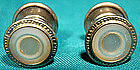 MOTHER OF PEARL RHODIUM PLATE SNAP CUFFLINKS c1920