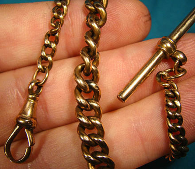 9K GRADUATED LINK WATCH CHAIN c1890 - 12.6 Grams