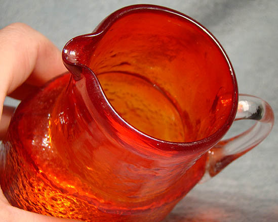 ARTS &amp; CRAFTS PIGEON BLOOD GLASS PITCHER