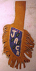 NORTH AMERICAN TRIBAL BEADWORK MOOSE HIDE KNIFE SHEATH