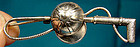 Jewel Art JOCKEY CAP & WHIP STERLING PIN c1940s