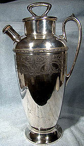 Ornate WALLACE ENGRAVED COCKTAIL SHAKER 1915 1920 V8099 Silver Plate