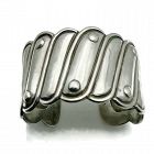 Rare Antonio Pineda Repoussé Sterling Silver Wide Mexican Cuff