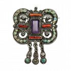 Matl Matilde Poulat Jeweled Mexican Sterling Silver Pin Eagle 129