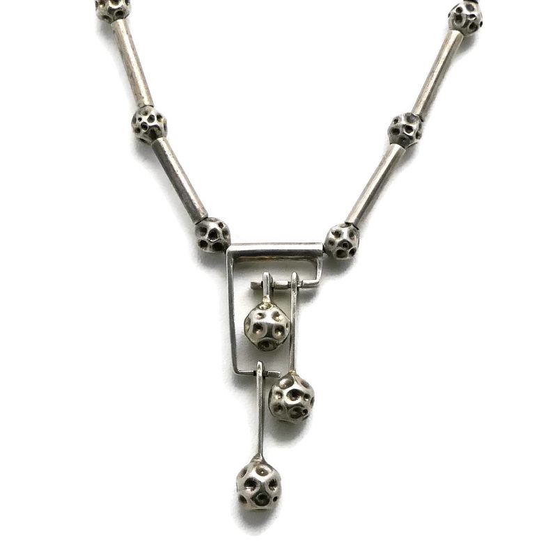 Erika Hult de Corral Sterling Silver Taxco Kinetic Necklace 28.5&quot;