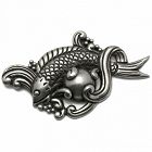 Los Castillo Fish in Waves Taxco Mexican Repoussé Sterling Silver Pin