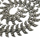 202Gr Los Castillo 980 Silver Taxco Mexican Repoussé Necklace 26"