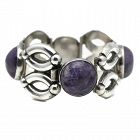 1940's Fred Davis Design Mexican Amethyst Sterling Silver Bracelet