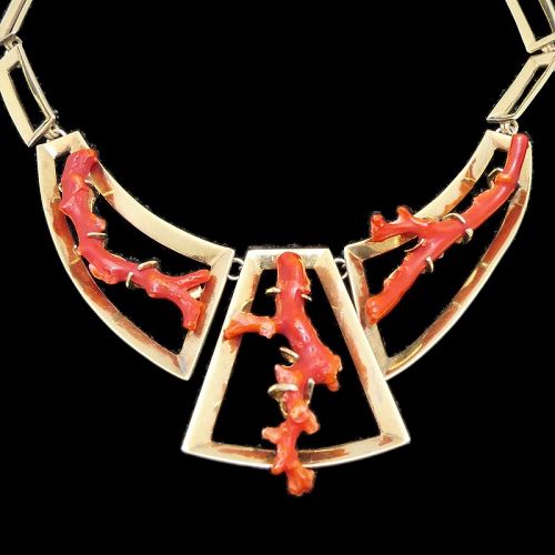 Rare Plateros Sigi Pineda Taxco Red Coral Sterling Silver Necklace