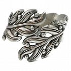 Margot de Taxco Silver Leaves #5474  Sterling Silver Clamper Bracelet