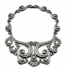 Huge Mexican Repoussé Sterling Silver Pectoral Necklace 16"