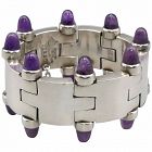 Antonio Pineda Amethyst Cones 970 Silver Taxco Mexican Bracelet