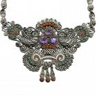 Matl Matilde Poulat Jeweled Palomas Mexican Sterling Silver Necklace
