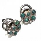Hector Aguilar Turquoise 940 Silver Taxco Mexican Earrings