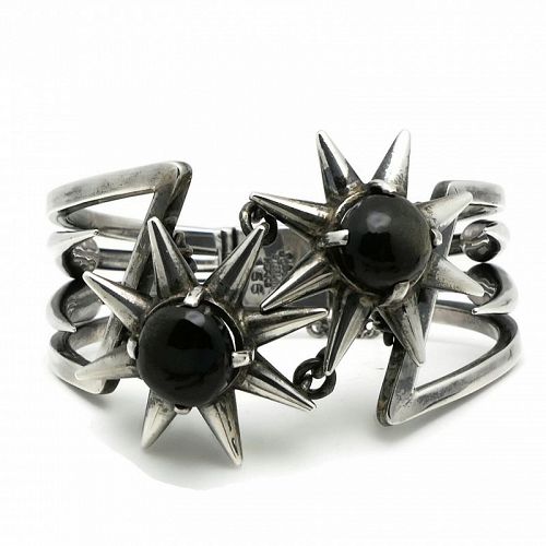 Salvador Teran #156 Obsidian Cosmic Mexican Sterling Silver Bracelet