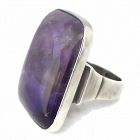 1930's Fred Davis Amethyst Taxco Mexican Sterling Silver Ring