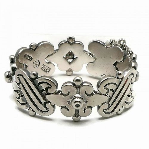 1940's Hector Aguilar 940 Silver Taxco Mexican Fertility Bracelet