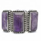 Monumental Los Castillo Amethyst Sterling Silver Taxco  Bracelet