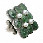 Rare Antonio Pineda Pearl Stone 970 Silver Taxco Mexican Ring