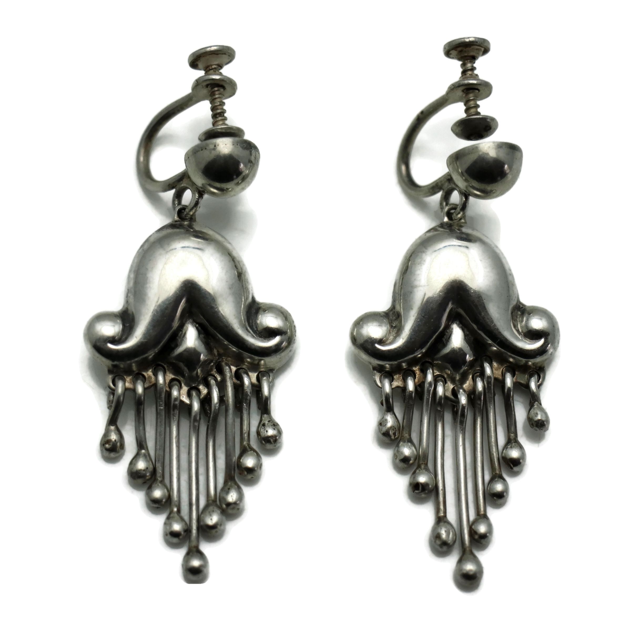 Hector Aguilar .940 Taxco Mexican Repoussé Silver Chandelier