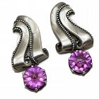 Margot de Taxco #5429 Ribbon Gemstone Taxco Sterling Silver Earrings