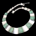 Felipe Martinez Piedra Y Plata Taxco Chrysocolla Silver Necklace