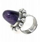 Rare Hubert Harmon Conical Amethyst Sterling Silver Mexican Ring