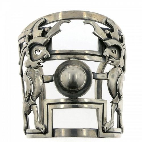 Wide Miguel/ Rancho Alegre Taxco Mexican Sterling Silver Cuff Bracelet