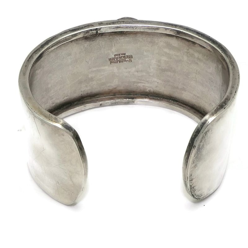Carmen Beckmann Modernist Fire Opal Sterling Silver Cuff Bracelet
