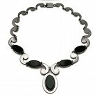 Felipe Martinez Taxco Mexican Onyx Sterling Silver Necklace
