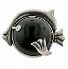 Hector Aguilar Taxco Onyx 940 Silver Fish Pin