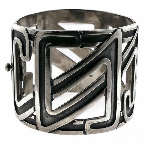 Wide Margot de Taxco #5634 Mexican Sterling Silver Bracelet