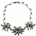 Doris Silver Corpus Artisans Repoussé Sterling Turquoise  Necklace