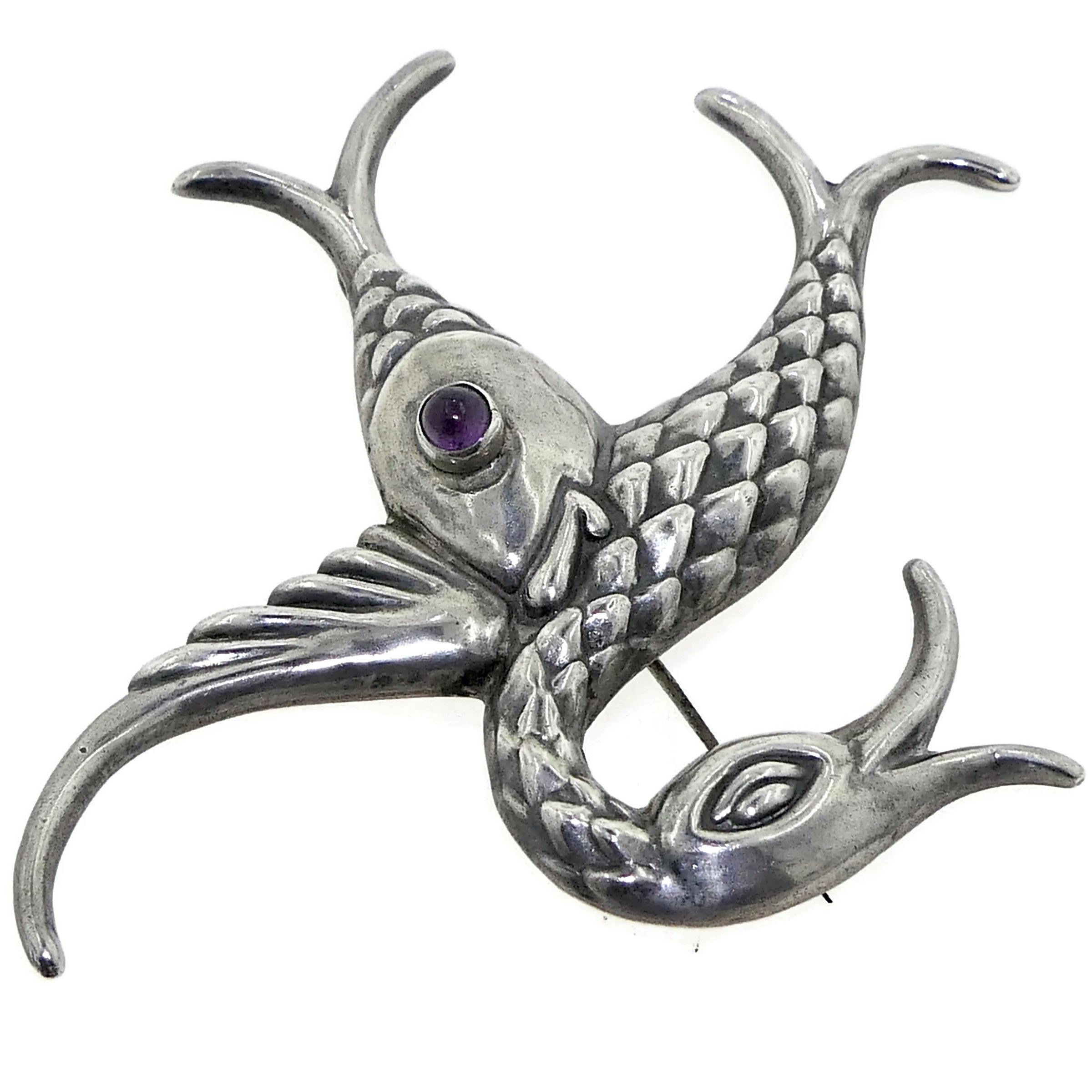 Mexican Taxco Sterling Silver Fish purchases Brooch Pin